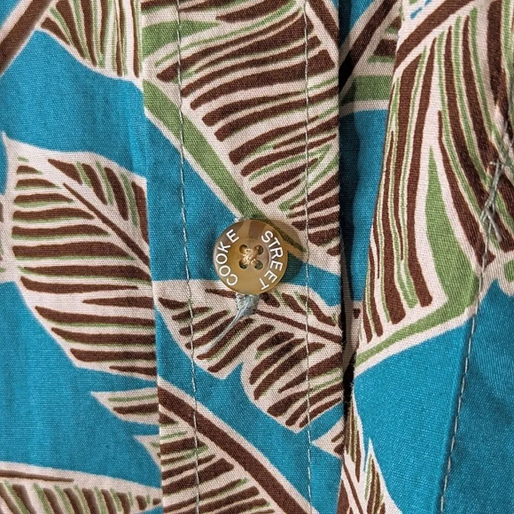 Cooke Street Honolulu Hawaiian Button Down Shirt Sleeve Shirt size M